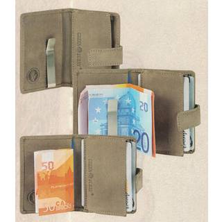 Kartenetui Leder 7x10cm mit Geldklammer "Vintage" blau 1642-27 | Greenburry.de