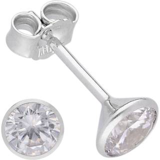 trendor 15110 Damen und Herren Ohrringe 925 Silber Zirkonia-Ohrstecker 5,5 mm