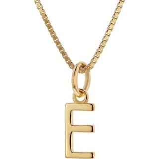 trendor 15255-E Damen-Kette mit Buchstabe E Anhänger Gold auf Silber 925