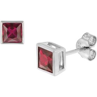 trendor 51670-07 Damen-Ohrringe 925 Sterlingsilber synthetischer Granat