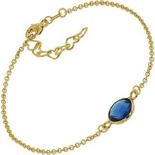 trendor 51182 Damen-Armband Gold auf Silber 925 Dunkelblauer Quarz