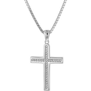 trendor 75596 Kreuz-Anhänger 20 mm mit Halskette Sterlingsilber 925