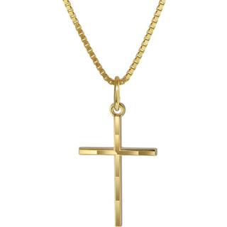 trendor 08492 Kreuz-Anhänger Gold 333 mit goldplattierter Kette