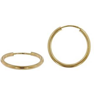 trendor 51169 Damen Ohrringe Gold 375 / 9K Creolen Breite 2 mm Ø 20 mm