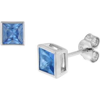 trendor 51670-03 Damen-Ohrringe 925 Sterlingsilber mit Zirkonia London Blau