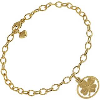 trendor 51199 Kinder-Armband mit Kleeblatt 925 Silber Goldplattiert 18 cm