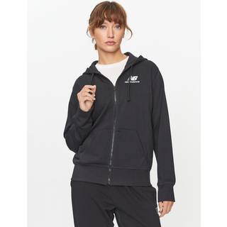 New Balance Dame Essentials Stacked Logo Fuld Zip Hættetrøje Sort