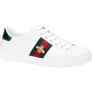 Gucci - Ace Faux Watersnake-Trimmed Embroidered Leather Sneakers - Men - White - UK 6