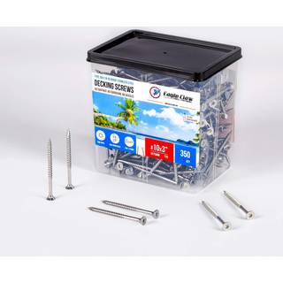 #10 x 3 tommer rustfrit stål dækskruer 350 stykker T25 Star Torx Drive Flat Head 304 Grade Rustfrit stål Træskruer Høj korrosionsbestandighed af