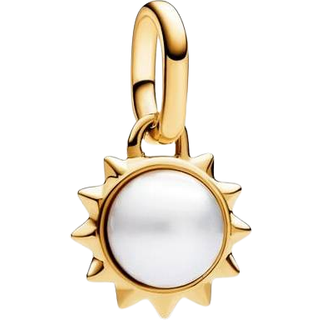 Pandora Treated Freshwater Cultured Pearl Sun Mini Dangle Charm - Gold