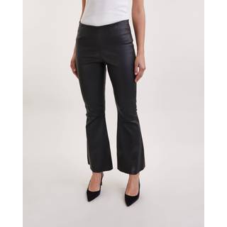 Evyline cropped læderbukser - Black - 36