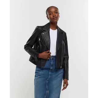 River Island Faux Læder Biker Jakke36
