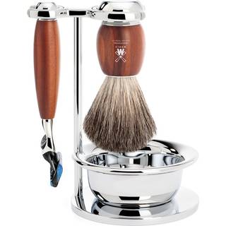 Mühle Barbersæt med Skraber, Barberkost, Holder og Skål, Vivo, Blommetræ