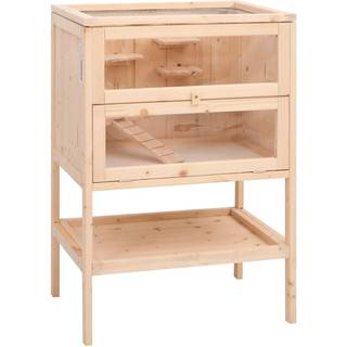 hamsterbur 55x40x80 cm massivt fyrretræ