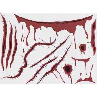 13 stk. Blodige Midlertidige Tatoveringer med Ar-Design til Halloween