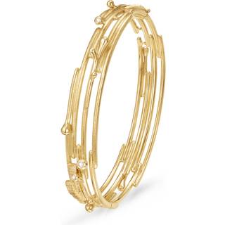OLE LYNGGAARD COPENHAGEN OL BoHo Bangle 18 karat yellow gold 3 diam. total 0,03 ct. TW.VS. ( 17,18 cm) - 17 cm