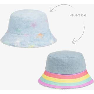 Stella McCartney Kids Printed faux fur bucket hat - blue - S