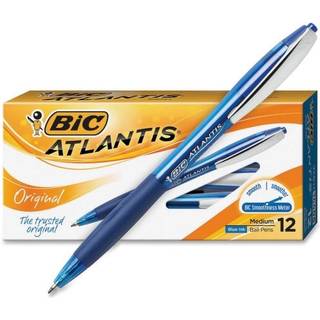 Bic Glide Blue Retactable Ballpoint Pens Medium Point (1,0 mm) 12-Count Pack Ultra Glat skrivning Blå penne