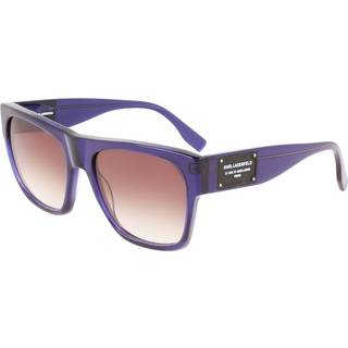 Karl Lagerfeld Unisex KL6074S 404 Solbriller Plast Blå mørk Brun Firkantet Skygge