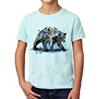 Kids Crew Tee - Bear Scene - Ice Blue af Delsol for Kids - 1 Pc T -Shirt (YXS)