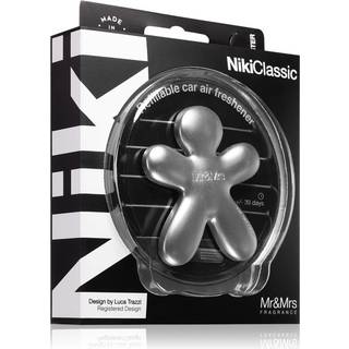 Mr & Mrs Fragrance Niki Fresh Air luftfrisker til bil kan genopfyldes Sølv (matt) 1 stk. - 1 stk.