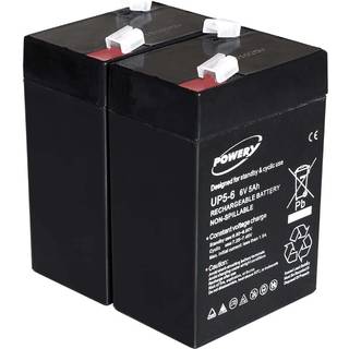 Powery Bly-Gel Batteri til APC RBC 1 6V 5Ah (erstatter også 4Ah 4,5Ah)