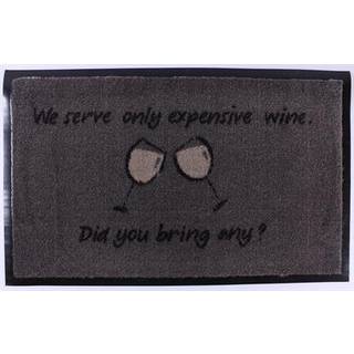 Dørmåtte 45 x 75 cm skridsikker - "We serve only expensive wine"