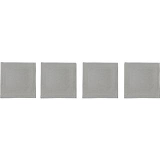 Diyti Plain Glasbrikker 10x10 Cm 4-pak - Dækkeservietter & Coasters Polyester Grå - 12-GREC-PG-GRE/WHI