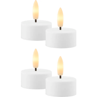 Julius LED fyrfadslys 4x2,2 cm 4-pak - hvid (På lager i varehus)