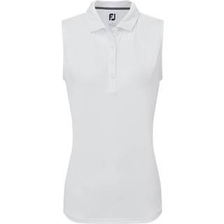 FootJoy Mesh Back Solid Lisle Dame Poloshirt Uden Ærmer - White - Str. L