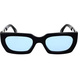 Retrosuperfuture Unisex 5QC Teddy Azure Solbriller Acetat Sort Lyseblå Firkantet Normal