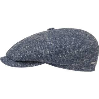 Stetson Stetson Hatteras Jersey - Blå Linned Sixpence Flat Cap, 57 (M) / Blå Mørk / Hatteras
