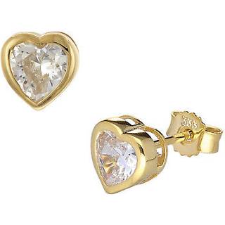 trendor 41549 Damen-Ohrringe Gold 333/8K Herz mit Zirkonia