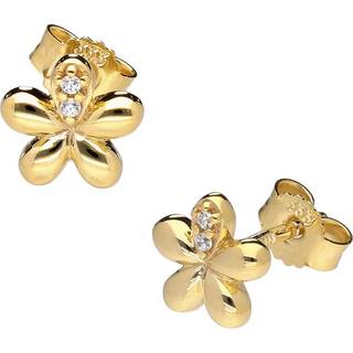 trendor 41547 Damen-Ohrringe Gold 333/8K Ohrstecker Blume mit Zirkonia