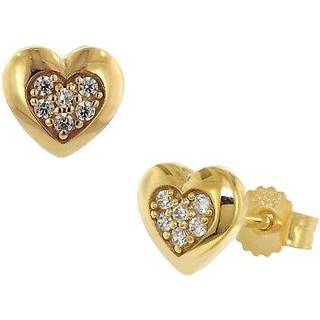 trendor 41546 Damen-Ohrringe Gold 333/8K Herz mit Zirkonias