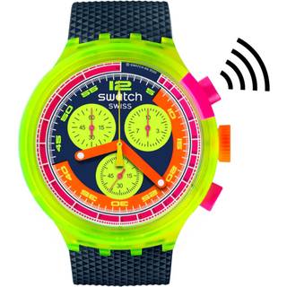 Swatch Swatch Neon SWATCH NEON TO THE MAX PAY! Quartz Blue Dial Silicone Strap Men's Watch SB06J101-5300