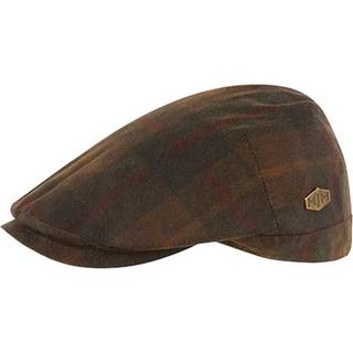MJM Hats MJM BANG Wax Cotton Brown Check Flat Cap -  Vandtæt Sixpence, 56 (S) / Brun Mørk / Sixpence
