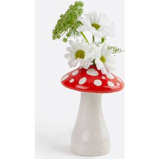 Amanita Svampe Vase, Rød/ Hvid