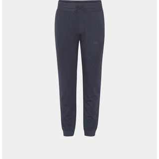 Mørkegrå bambus dame sweatpants med logo og lommer med lynlås, S