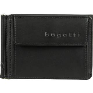 bugatti Herren Kartenbörse-Scheinklemme schwarz Leder