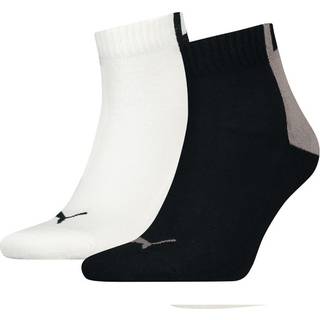 Puma 2-pak Men Logo Block Quarter Socks - Black/White - Str 43/46