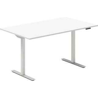 Hæve-sænkebord DNA, Hvid 1400x800 mm 2-ben/Alugrå