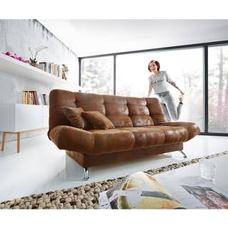 Schlafsofa Viola 190x90 cm Braun Antik Optik Bettkasten