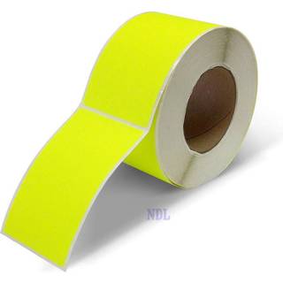 N?ste dag etiketter 3 x 5 Rektangelbeholdning Farvekodende etiketter 500 pr. Rulle (fluorescerende gul)