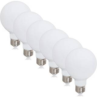 Maxxima G25 LED-pære, E26 globepære, 2700K varm hvid, 450 lumen, 40 W-ækvivalent, Makeup- og spejlbelysning, 6-pak