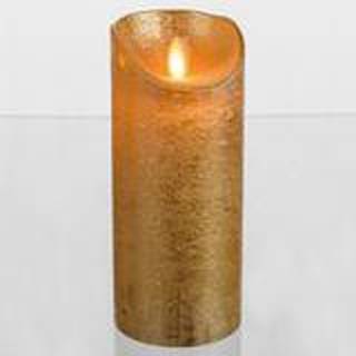 LED bloklys i guld - 18 cm.