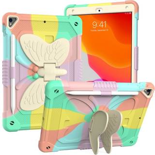 iPad 10.2" (2021 / 2020 / 2019) Butterfly Kickstand Børne Cover - Regnbue V3