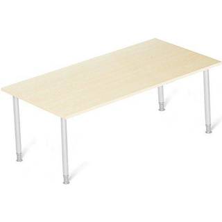 Office skrivebord 160x80cm birk laminat med alugråt stel