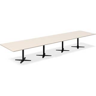 Office konferencebord rektangulært 500x120cm birk med sort stel