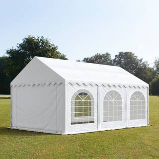 3x6m, Partytelt, PVC-teltdug, hvid, med bundramme - (7232)